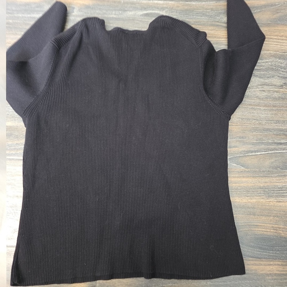 Eddie Bauer Women's V-neck Sweater Size 2XL Black - Picture 4 of 7